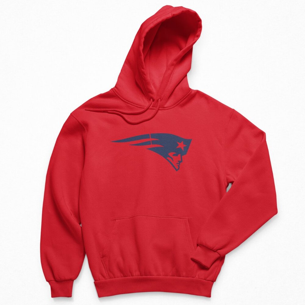 NEW England Patriots Team Color Pop Logo Fleece Pullover Hoodie RED